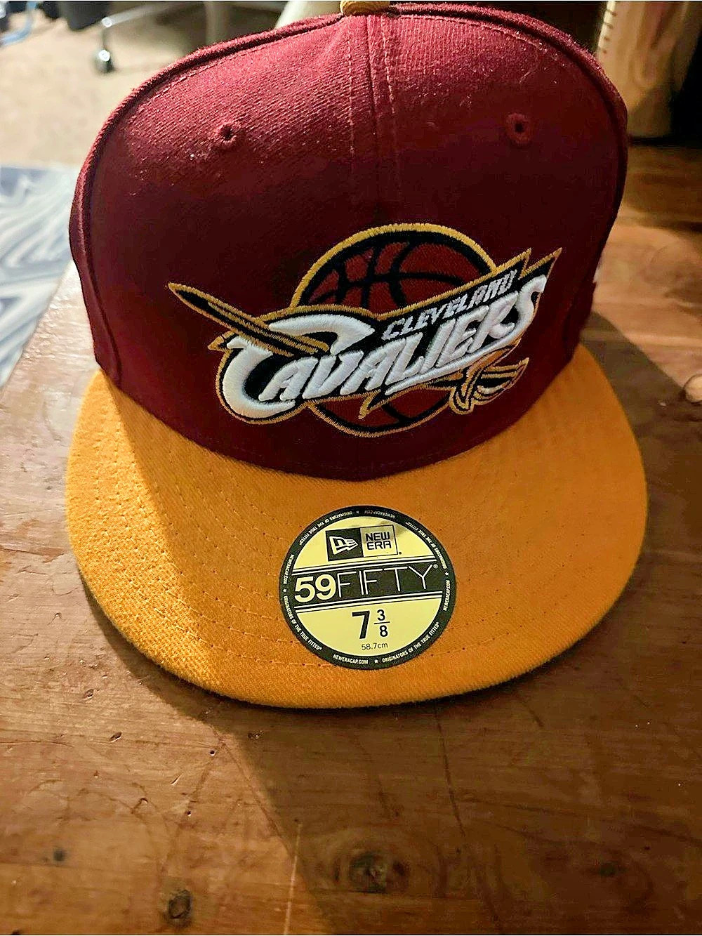 New Era Cleveland Cavaliers 59FIFTY Fitted Hat Red & Yellow 7 3/8
